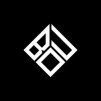diseño de logotipo de letra bou sobre fondo negro. concepto creativo del logotipo de la letra de las iniciales de bou. diseño de letras bou. vector