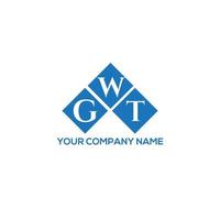 diseño de logotipo de letra gwt sobre fondo blanco. concepto de logotipo de letra de iniciales creativas gwt. diseño de letras gwt. vector
