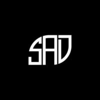 SAD letter logo design on black background. SAD creative initials letter logo concept. SAD letter design. vector