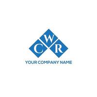 CWR letter logo design on white background.  CWR creative initials letter logo concept.  CWR letter design. vector