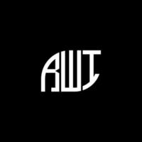 diseño de logotipo de letra rwi sobre fondo negro. concepto de logotipo de letra de iniciales creativas rwi. diseño de letras rwi. vector