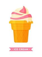 ilustración vectorial de un delicioso helado aislado en un fondo blanco. vector