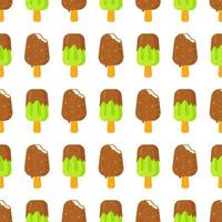 Vector illustration of the chocolate ice cream pattern. Smooth, seamless pattern.