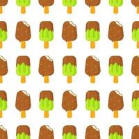 Vector illustration of the chocolate ice cream pattern. Smooth, seamless pattern.