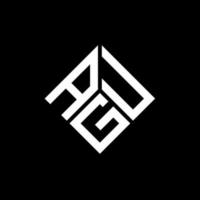 diseño de logotipo de letra agu sobre fondo negro. concepto de logotipo de letra de iniciales creativas agu. diseño de letras agu. vector