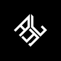 AYL letter logo design on black background. AYL creative initials letter logo concept. AYL letter design. vector