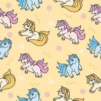 lindo animal mágico unicornio caballo de patrones sin fisuras garabato para niños y bebés