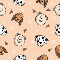 Cute Animal Dog Puppy Puppies Seamless Pattern doodle for Kids and baby vector