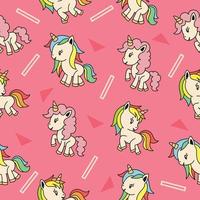 Cute Animal Magical Unicorn Horse Seamless Pattern doodle for Kids and baby vector