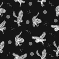 cute white eagle bird animal seamless white object pattern wallpaper with design dark black. vector