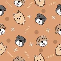 Cute Animal Dog Puppy Puppies Seamless Pattern doodle for Kids and baby vector