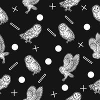 cute white eagle bird animal seamless white object pattern wallpaper with design dark black. vector