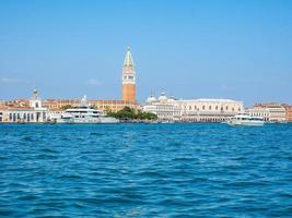 HDR St Mark square seen fron St Mark basin in Venice photo