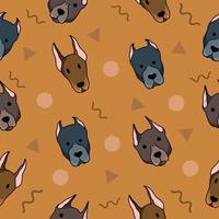 Cute Animal Dog Puppy Puppies Seamless Pattern doodle for Kids and baby vector