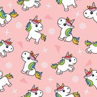 lindo animal mágico unicornio caballo de patrones sin fisuras garabato para niños y bebés vector