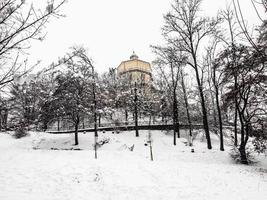 HDR Cappuccini church under snow, Turin photo