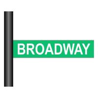 Broadway sign isolated over white photo