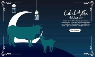 plantilla de banner de redes sociales del festival islámico eid al adha mubarak vector