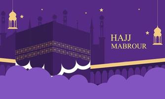 Islamic pilgrimage background, hajj and umrah concept with kaaba and nabawi mosque. vector