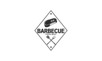 Creative barbecue logo template with details vector