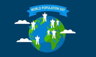 World population day illustration, poster or banner vector