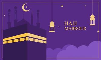Islamic pilgrimage background, hajj and umrah concept with kaaba and nabawi mosque. vector