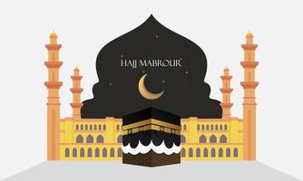 fondo de peregrinación islámica, concepto de hajj y umrah con mezquita kaaba y nabawi. vector