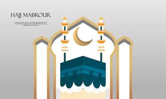 Islamic pilgrimage background, hajj and umrah concept with kaaba and nabawi mosque. vector