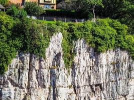 HDR white cliffs of river Wye in Chepstow photo