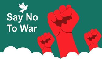 la gente está en contra de la guerra. decir no a la guerra. ilustración de paz para el mundo vector