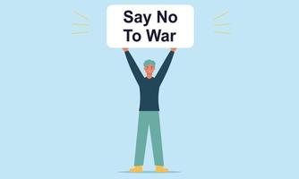 People are against war. Say no to war. Peace to the world illustration vector