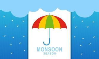 composición de la temporada del monzón con diseño plano vector