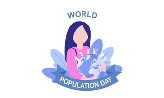 World population day illustration, poster or banner vector