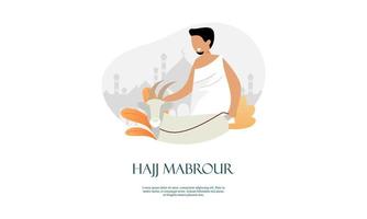 Islamic pilgrimage background, hajj and umrah concept with kaaba and nabawi mosque. vector