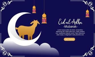 plantilla de banner de redes sociales del festival islámico eid al adha mubarak vector