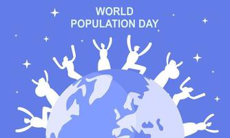 World population day illustration, poster or banner vector