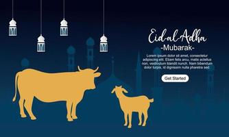 Eid al adha mubarak islamic festival social media banner template vector