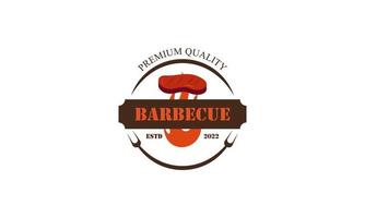 Creative barbecue logo template with details vector
