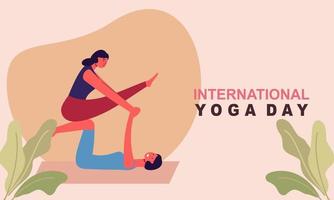 Flat design women's meditation pose yoga illustration vector