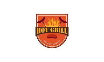 Creative barbecue logo template with details vector