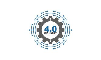 Industry 4.0 concept business control or logo, world factory and wheel eclectic, cyber physical systems concept,smart factory logo. vector