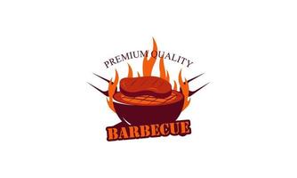 Creative barbecue logo template with details vector