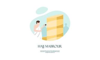 Islamic pilgrimage background, hajj and umrah concept with kaaba and nabawi mosque. vector