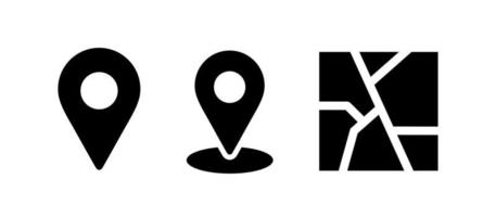 Location Pin Map Icon Set Marker or Navigation Pointer Vector Illustration