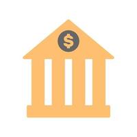 Bank building with dollar icon in minimal cartoon style vector