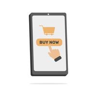 Online shopping concept with 3d smartphone in minimal cartoon style vector