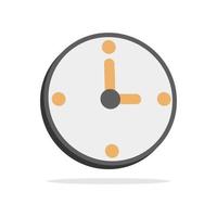 3d round clock in minimal cartoon style vector