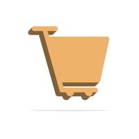 3d shopping cart in minimal cartoon style vector