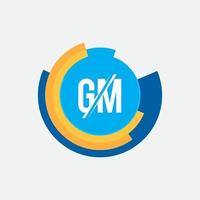 GM MG initial based Alphabet icon logo. vector