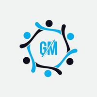 GM MG initial based Alphabet icon logo. vector